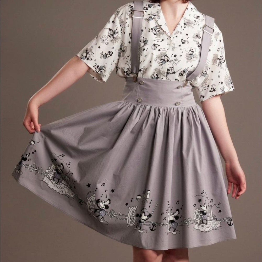 Steamboat Willie Hot Topic/ Her Universe Suspender Skirt (NWT)